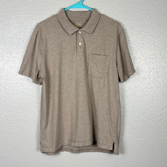 St. John’s Bay Quality Menswear Men’s Beige 100% Cotton Short Sleeve Polo Shirt - Picture 1 of 6